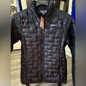 NWT Patagonia Micro Puff Jacket Womens Lightweight Medium Black Puffer Coat NWT